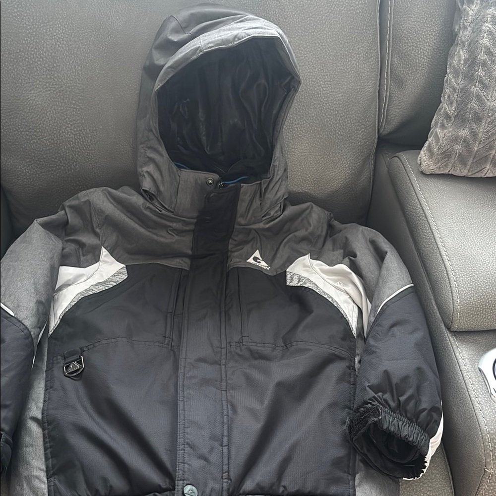Kids Gerry 3-in-1 Black and Gray Hooded Winter Jacket